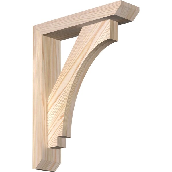 Ekena Millwork Imperial Slat Smooth Bracket w/ Offset Brace, Douglas Fir, 3 1/2"W x 14"D x 18"H BKT0402X14X18IMP06SDF - main